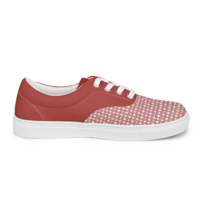 Snail Motif Lace-Up Canvas Shoes - Red